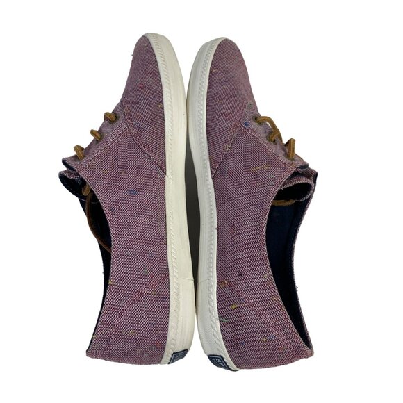 Sperry Top Sider Boat Shoe Sneaker Size 11 Purple Flecked Canvas Rawhide Lace Up - Picture 5 of 15